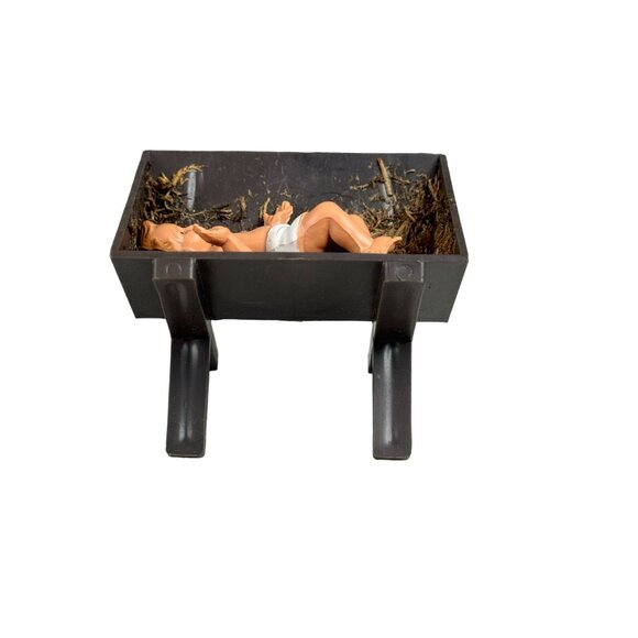 Christmas Nativity Bavarian Forest Germany Hand Painted Vintage Set of 5 - Picture 7 of 11